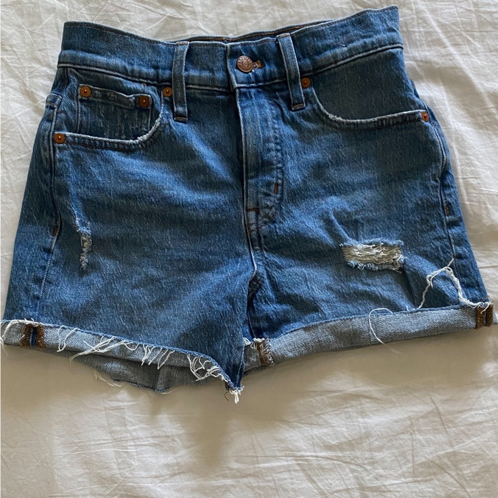 Madewell Distressed High Rise Women Shorts